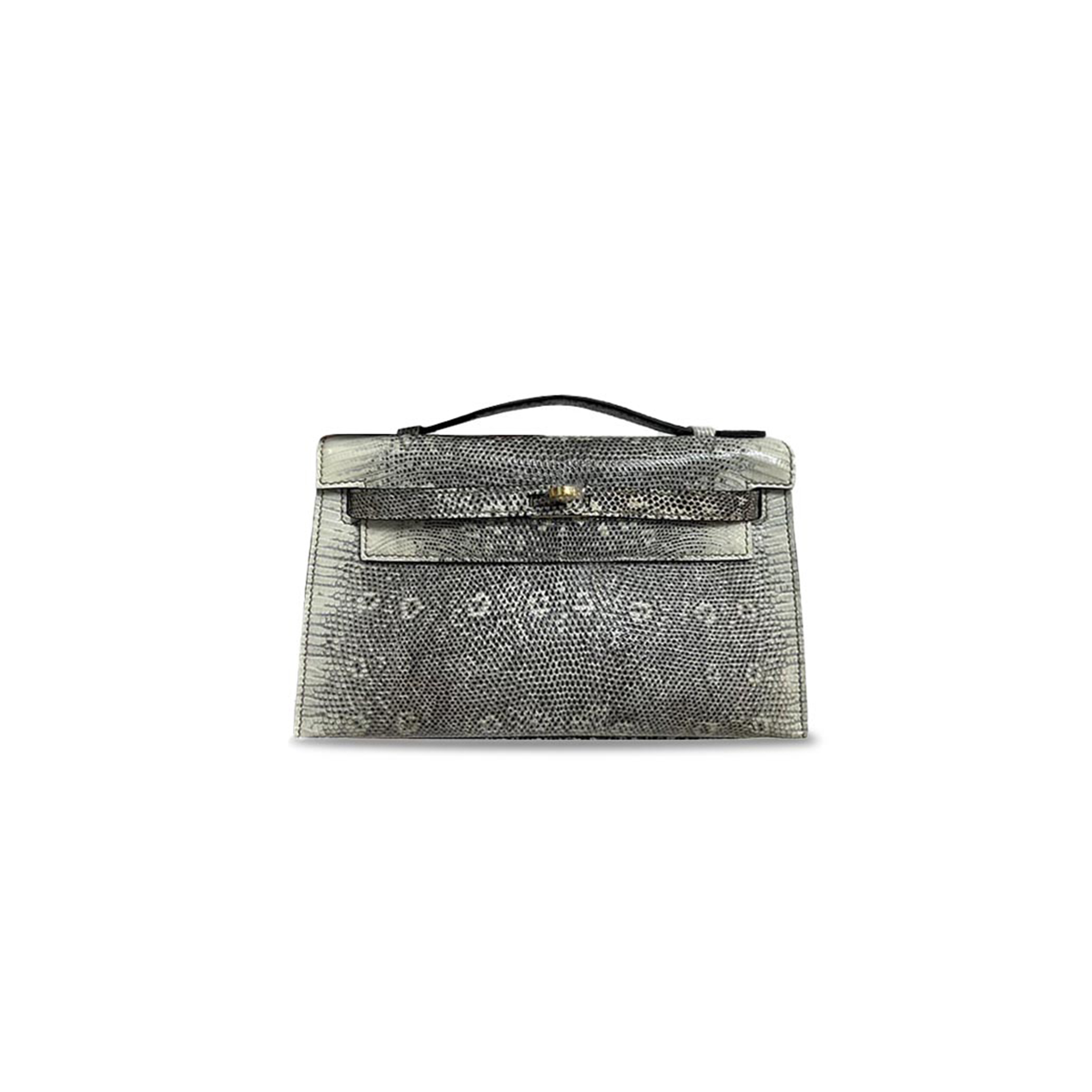 HERMÈS MASTER LIZARD MINI KELLY POCHETTE CLUTCH OMBRE (22*14*7cm) 